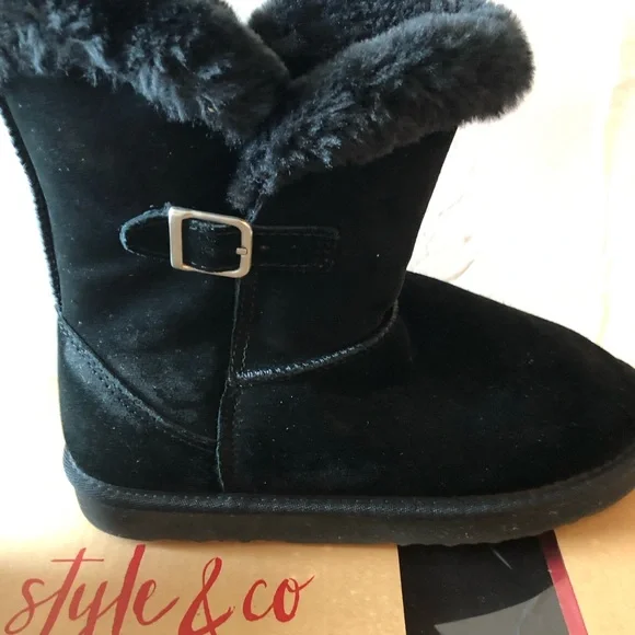 Style & Co. Black Ankle Boots with Buckle Detail - Picture 7 of 11